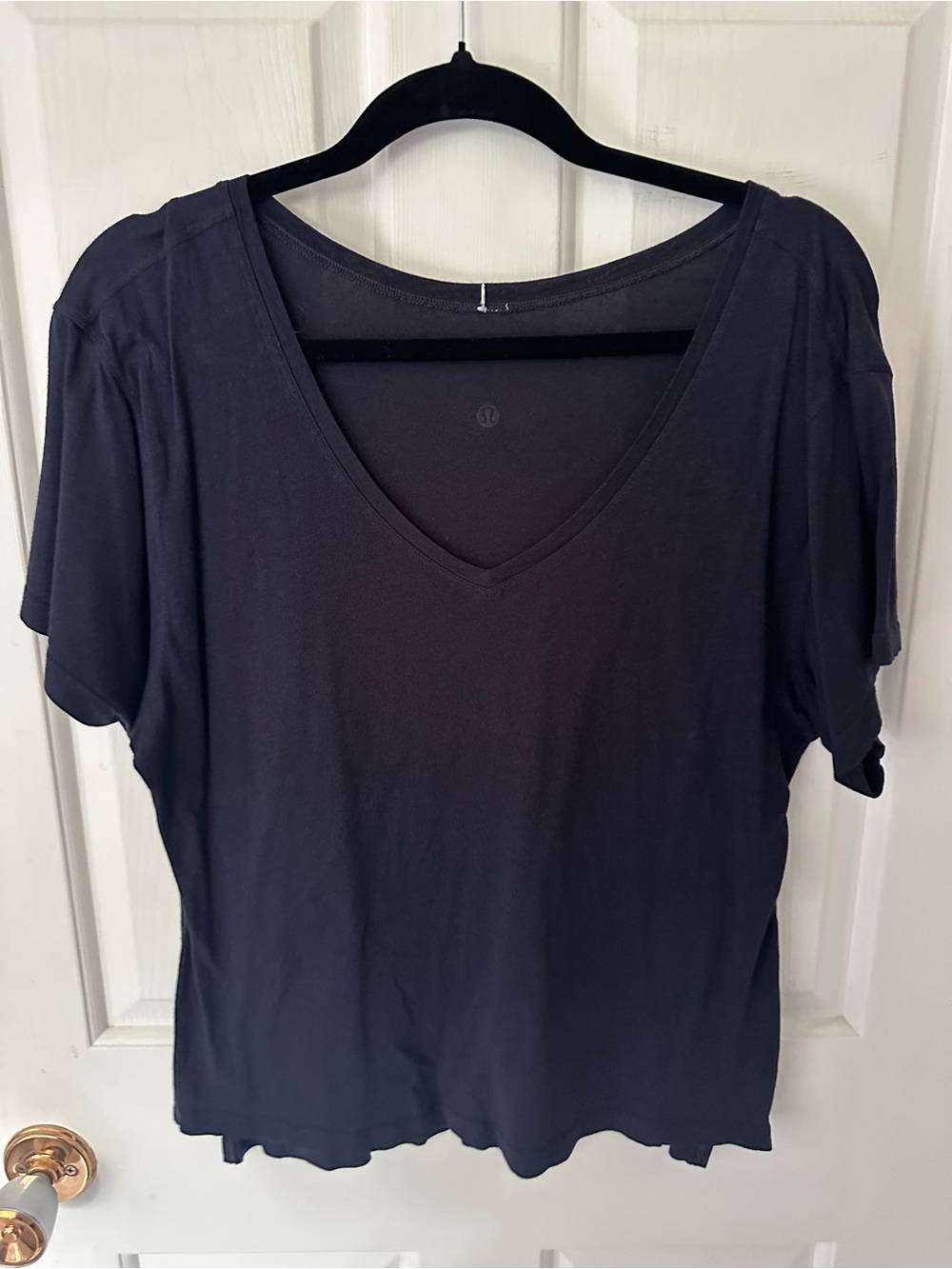 lululemon athletica Navy V-Neck Short Sleeve Tee